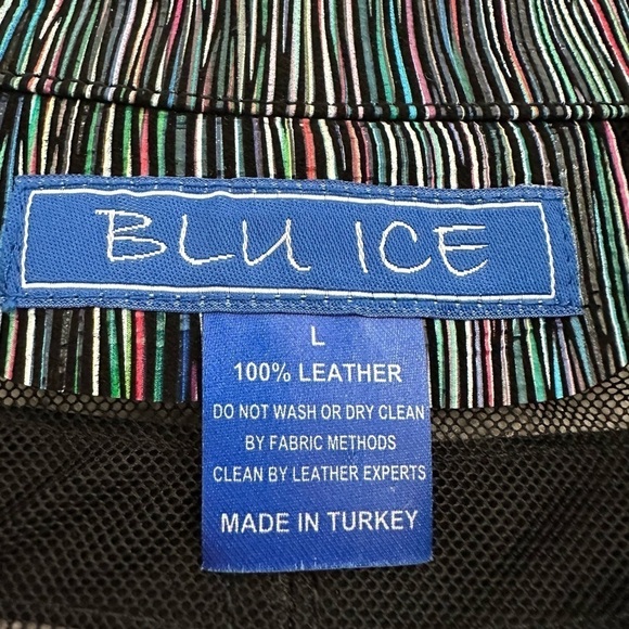 Blu Ice Zippered Long Sleeved Leather Jacket, size L - Picture 7 of 12